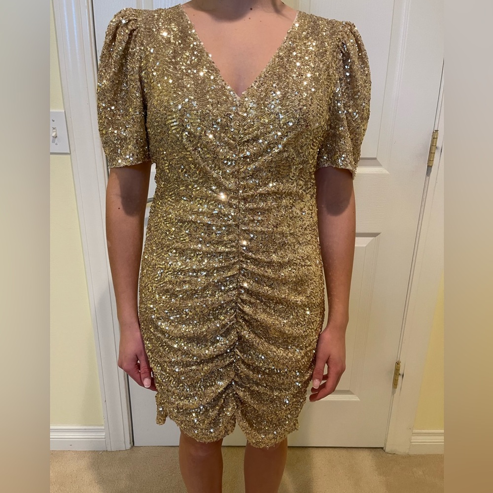 Brand new sparkle gold dress, Zara, L